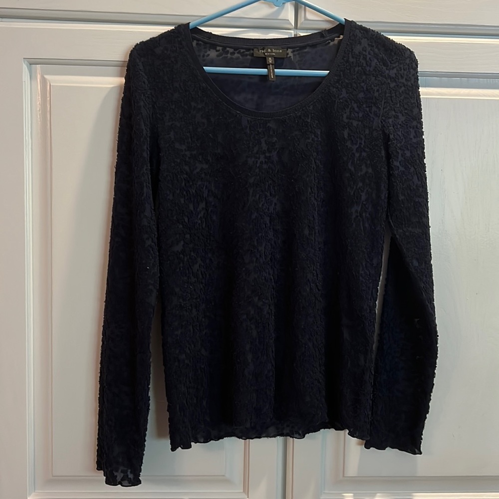 Rag & Bone sheer and spotted top